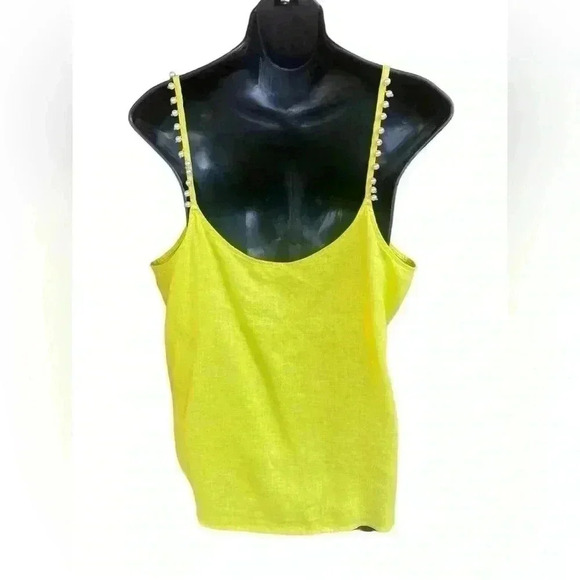 MARCNEWYORK XL neon yellow 100%  linen pearl spaghetti straps semi sweetheart - Picture 10 of 10